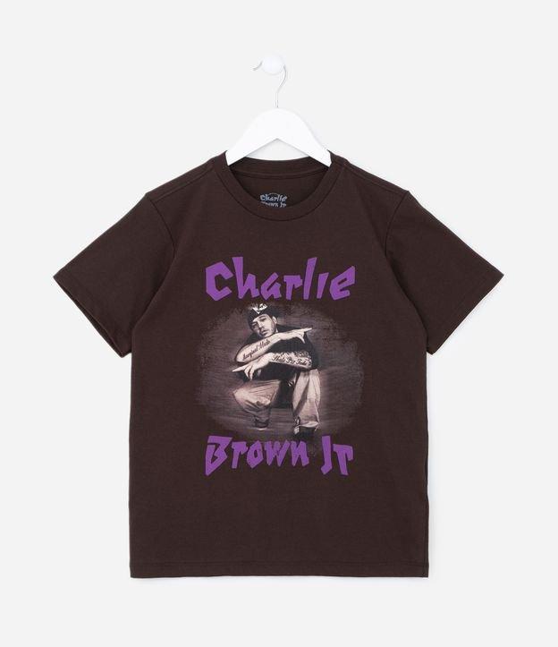 Camiseta Infantil em Algodão Estampa Charlie Brown Jr - Tam 5 a 14 anos - 1
