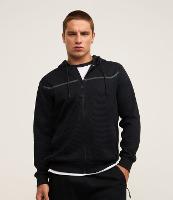 Casaco Esportivo Texturizado com Listra Refletiva e Gola com Capuz - 2