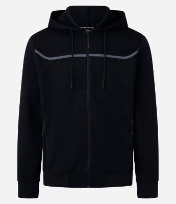 Casaco Esportivo Texturizado com Listra Refletiva e Gola com Capuz