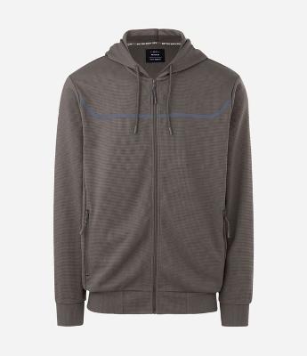 Casaco Esportivo Texturizado com Listra Refletiva e Gola com Capuz