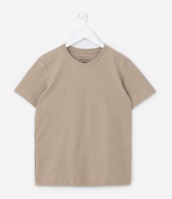 Camiseta Comfort Infantil Texturizada em Malha Flamê - Tam 5 a 14 anos