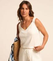 Blusa em Viscolinho com Detalhe na Alça e Decote - 2