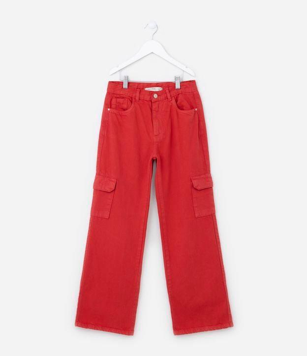 Calça Infantil em Jeans com Bolsos Cargo - Tam 5 A 14  Anos - 1