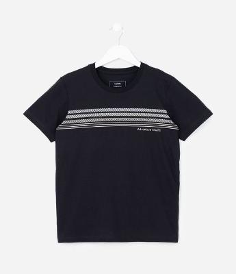 Camiseta Comfort Infantil em Algodão Estampa Listras Adventure - Tam 5 a 14 anos