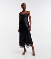 Vestido Midi Acetinado com Costas Decotadas e Barra Rendada - 2