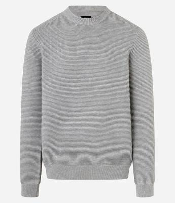 Suéter em Tricô Leve com Texturas Horizontais