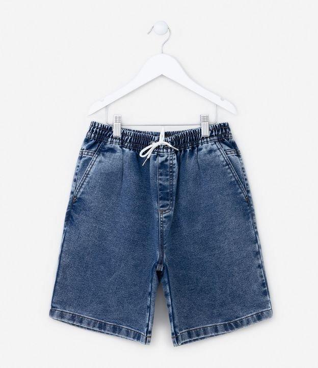 Bermuda Infantil em Jeans com Cós Elástico - Tam 5 a 14 anos - 1