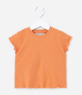 Blusa Infantil em Cotton com Brilhinhos - Tam 1 a 5 Anos