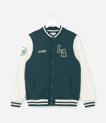 Jaqueta Bomber College Infantil Estampa Los Angeles - Tam 5 a 14 anos