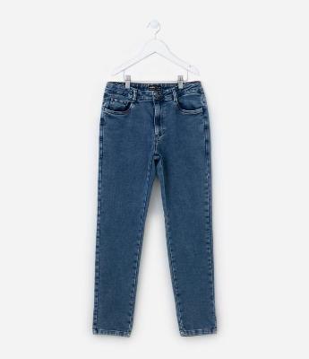 Calça Comfort Infantil em Jeans Marmorizado - Tam 5 a 14 anos