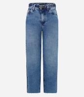 Calça Reta Cropped em Jeans com Cinto Afivelado - 4