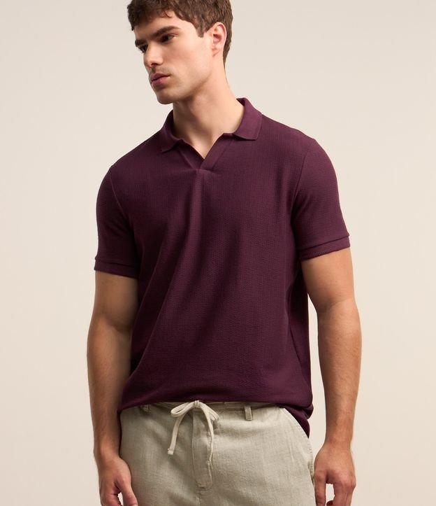 Camisa Polo em Algodão com Textura e Manga Curta - 1