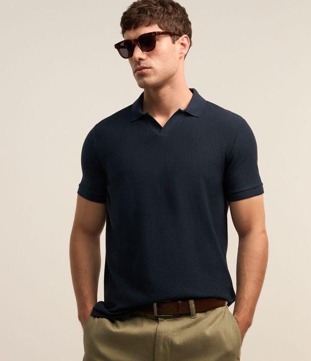 Camisa Polo em Algodão com Textura e Manga Curta - 1