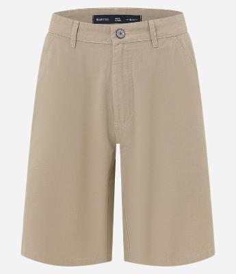 Bermuda Reta Loose em Sarja com Bolsos Cargo