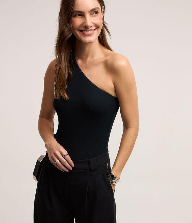 Blusa Ombro Só em Ribana com Textura Canelada - 1