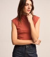 Blusa Ajustada em Ribana com Golinha e Texturas - 1