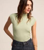 Blusa Ajustada em Ribana com Golinha e Texturas - 1