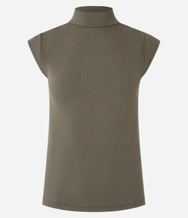 Blusa Ajustada em Ribana com Golinha e Texturas - 1