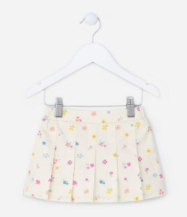 Short Saia Infantil em Crepe Plissada - Tam 1 a 5 Anos - 1