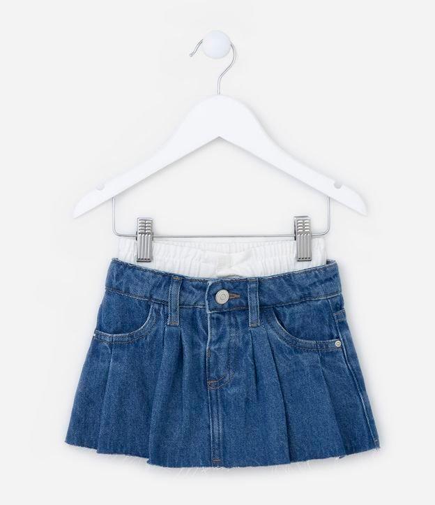 Saia Infantil em Jeans com Cós Duplo em Tricoline - Tam 1 a 5 Anos - 1