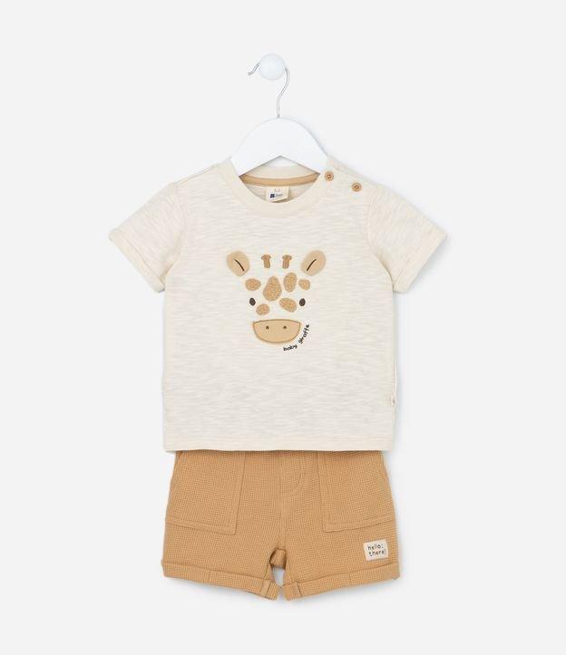 Conjunto Infantil em Algodão Estampa Girafinha- Tam 0 a 18 meses - 1