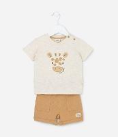 Conjunto Infantil em Algodão Estampa Girafinha- Tam 0 a 18 meses - 1