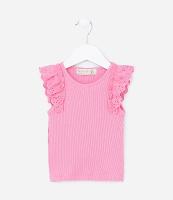 Regata Infantil Canelada com Babado Broderie - Tam 1 a 5 Anos - 1