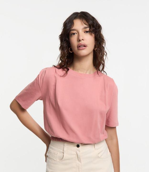Blusa T-shirt em Algodão com Pregas no Ombro e Elástico na Barra - 1