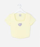 Blusa Cropped Infantil com Bordado Love - Tam 7 a 14 Anos - 1