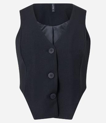 Colete Alfaiataria com Botões Frontais e Fivela nas Costas