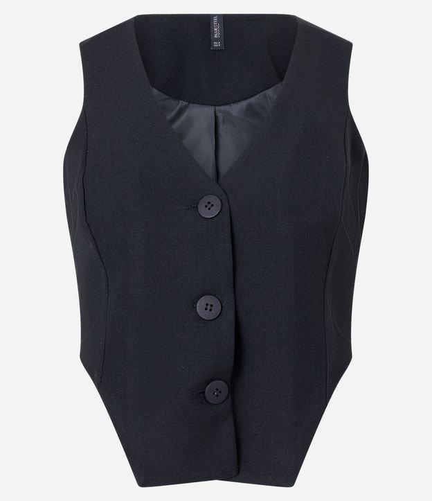 Colete Alfaiataria com Botões Frontais e Fivela nas Costas - 1