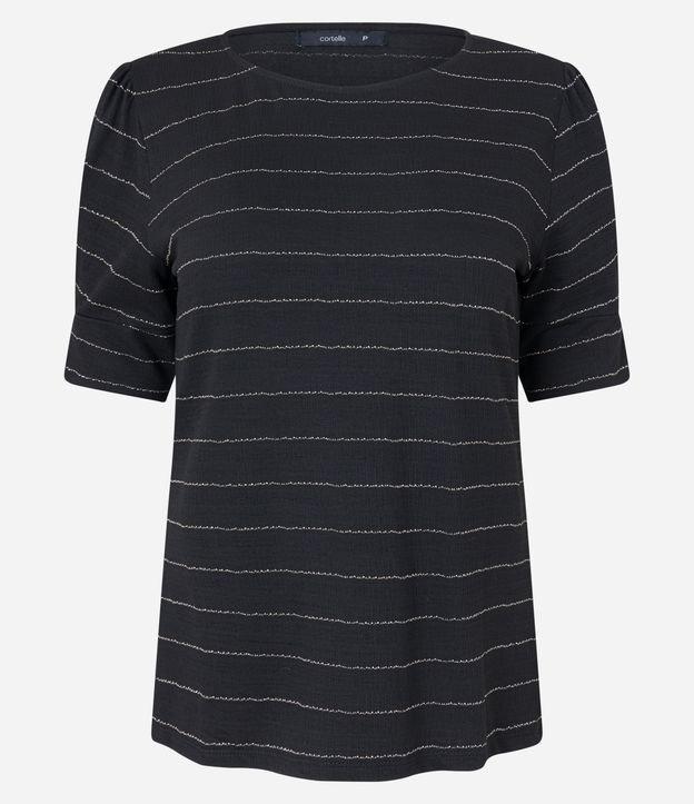 Blusa em Viscose com Estampa Listrada em Fio Metalizado - 2