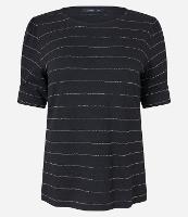 Blusa em Viscose com Estampa Listrada em Fio Metalizado - 2