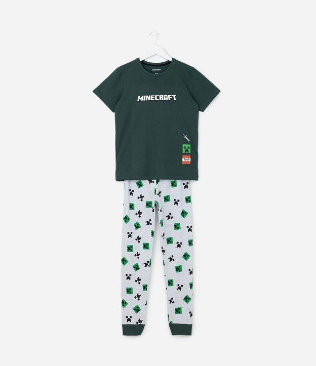 Pijama Infantil Longo em Algodão Estampa Minecraft - Tam 5 a 14 anos - 1