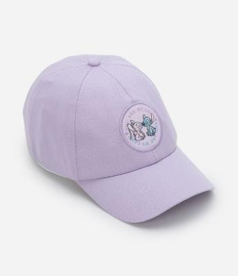 Boné Infantil em Sarja com Patch Beijinho Stitch e Angel - Tam U