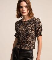 Blusa em Viscose com Manga Bufante e Estampa Animal Print - 1