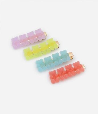 Kit 04 Presilhas de Cabelo Infantil com Ursinhos Efeito Bala - Tam U