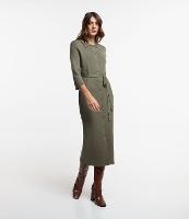 Vestido em Viscose com Abotoamento e Textura Canelada - 1