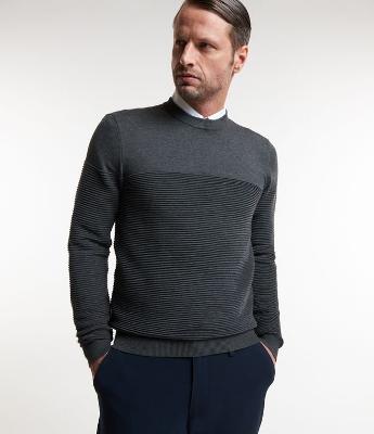 Suéter em Tricô com Textura em Nervuras