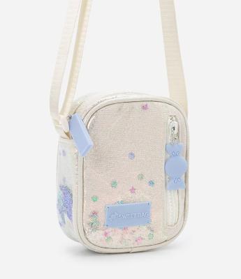 Bolsa Infantil em PU com Glitter Encapsulado e Tag "sweet bag" - Tam U