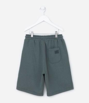 Bermuda Infantil em Moletom com Zíper nos Bolsos - Tam 5 a 14 anos