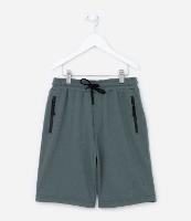 Bermuda Infantil em Moletom com Zíper nos Bolsos - Tam 5 a 14 anos - 2