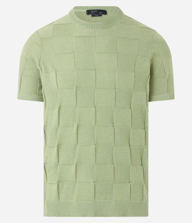 Camiseta em Tricô com Textura Quadriculada - 1