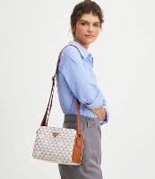 Bolsa Transversal Média com Alça e Estampa Triângulos - 1