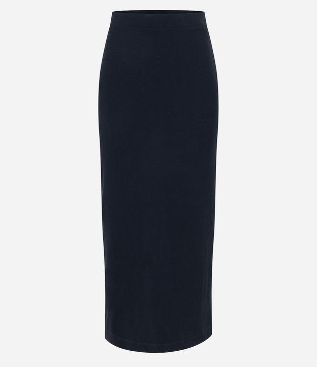 Saia Midi em Ribana com Cós Elástico e Textura Canelada - 1