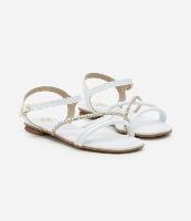 Sandália Rasteira Infantil com Tiras Finas e Strass Molekinha - Tam 26 ao 36 - 2