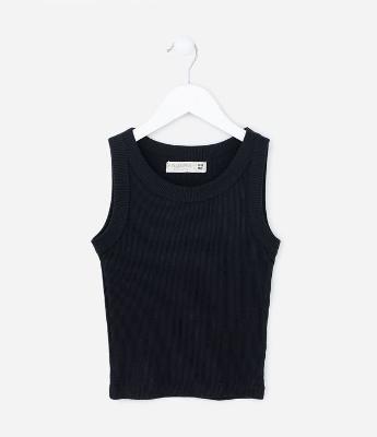 Regata Cropped Infantil em Ribana - Tam 5 a 14 Anos