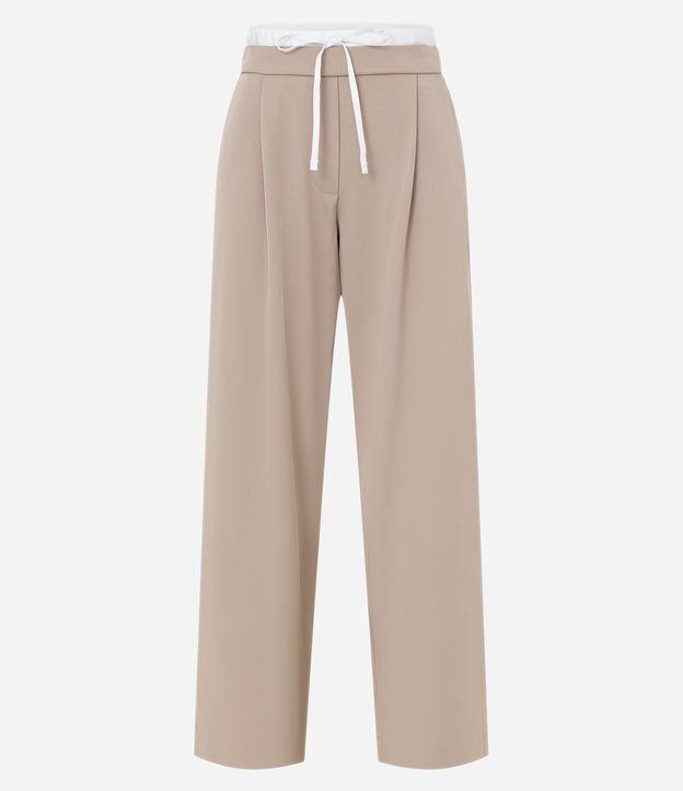 Calça Reta Alfaiataria com Detalhe de Cetim no Cós - 1