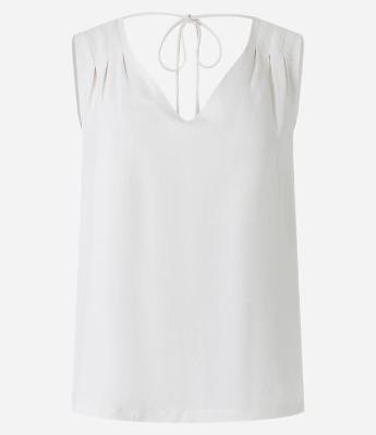 Blusa em Airflow com Pregas nos Ombros e Amarração Costas