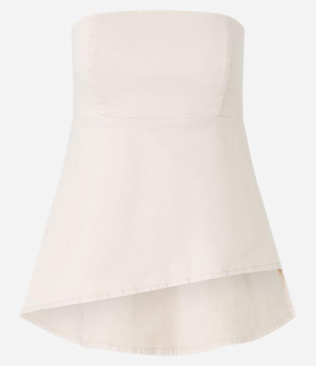 Blusa Tomara que Caia em Sarja com Lastex nas Costas e Barra Assimétrica - 2